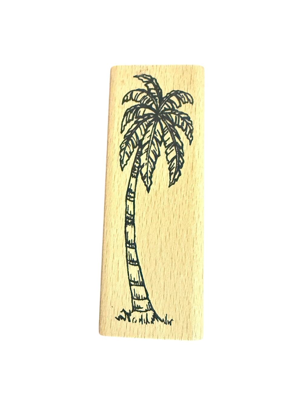 Unbranded Single Palm Tree Rubber Stamp EUC